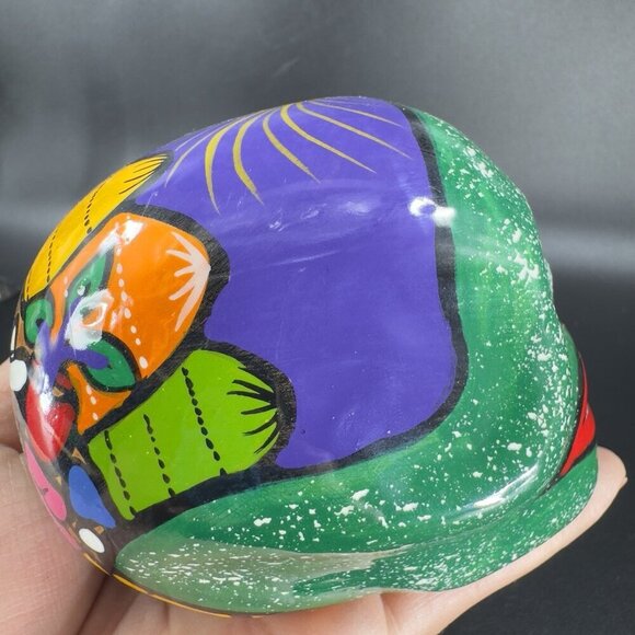 Mexican Pottery Day Of The Day Skull Figurine Decor Hand Painted RedWare Figure - Picture 16 of 16